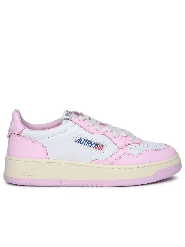 Autry 'Medalist' Pink Leather Sneakers