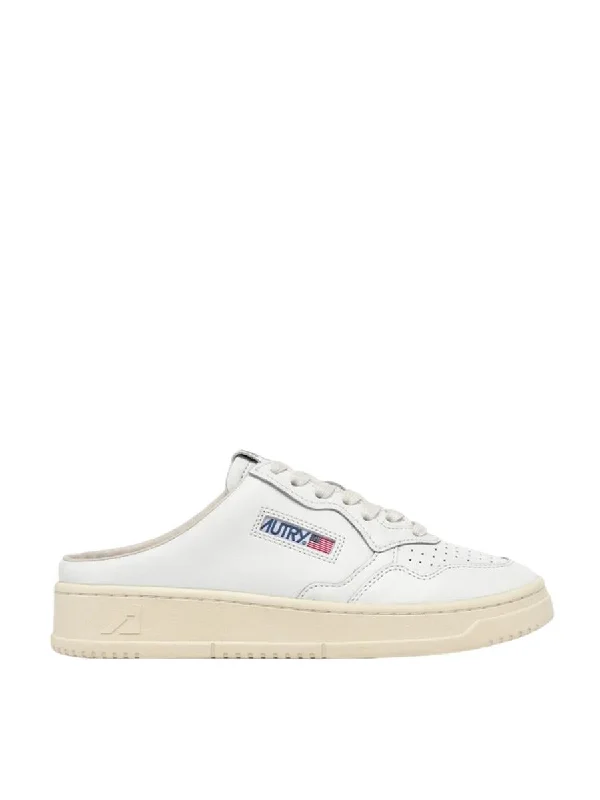 Autry Mule Low Sneakers In White Leather