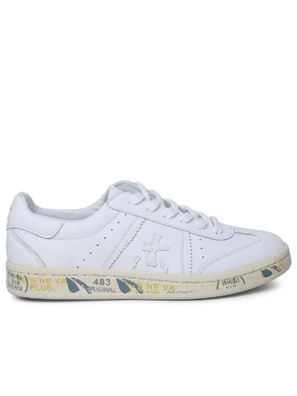 Premiata 'Bonnied' White Leather Sneakers