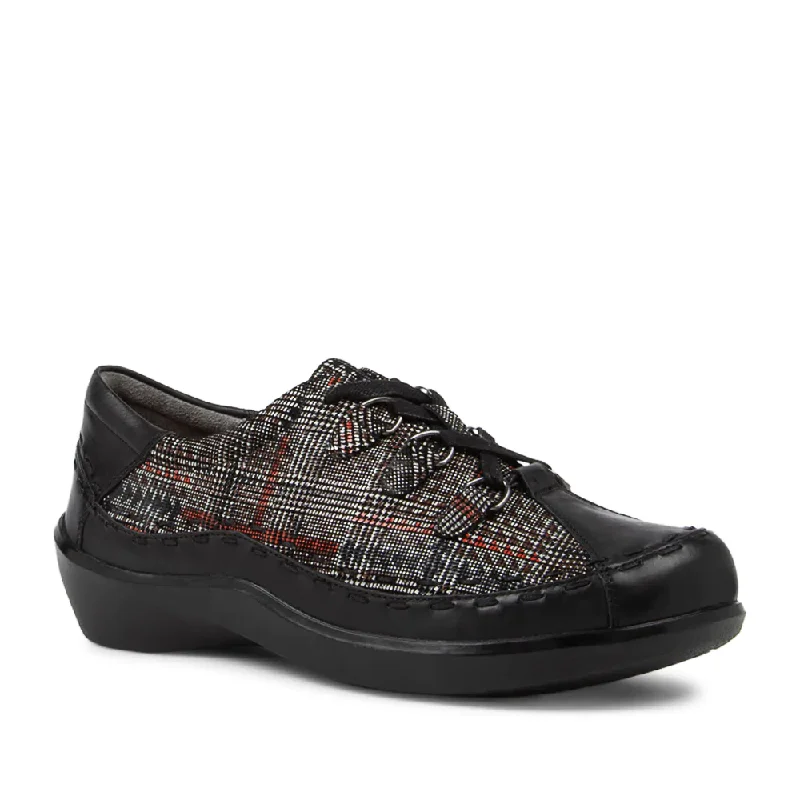 Women's Ziera Allsorts - Black Red Check Leather