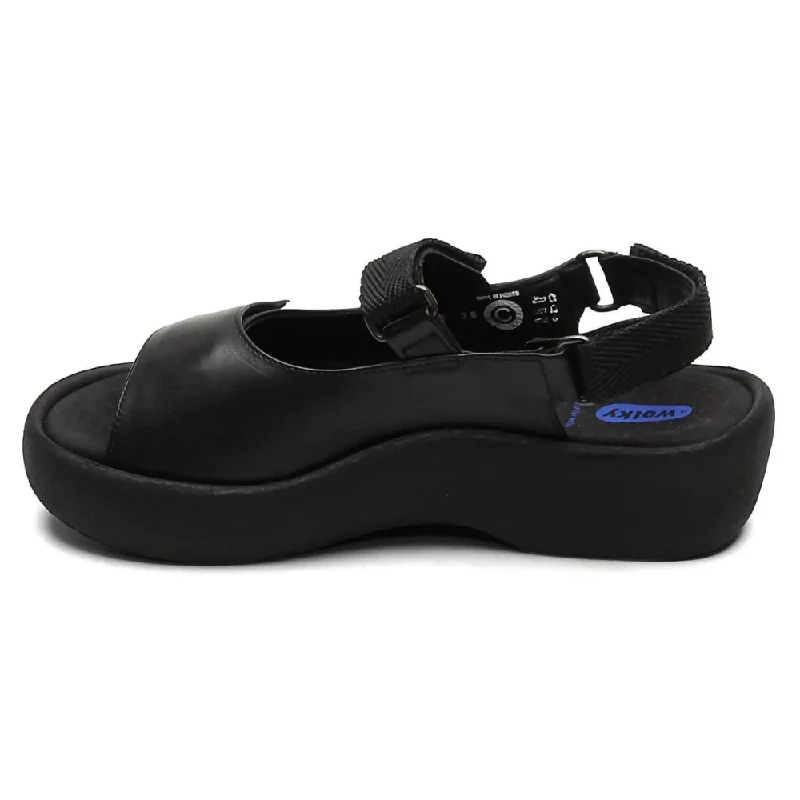 Wolky Jewel Sandal Black Leather (Women's)