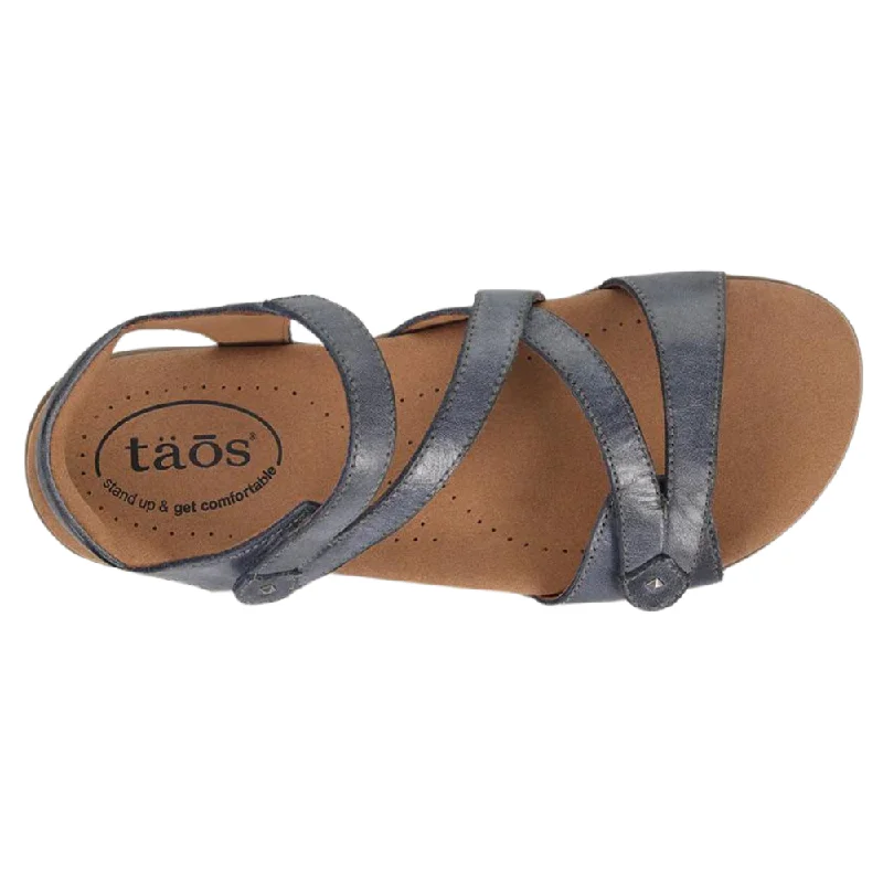 Taos Big Time Dark Blue Leather Sandal (Women's)