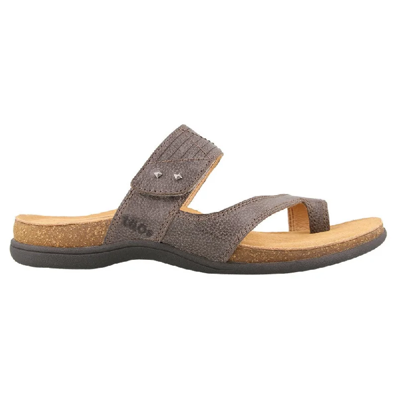 Taos Zone Dark Grey Leather Sandal (Women's)