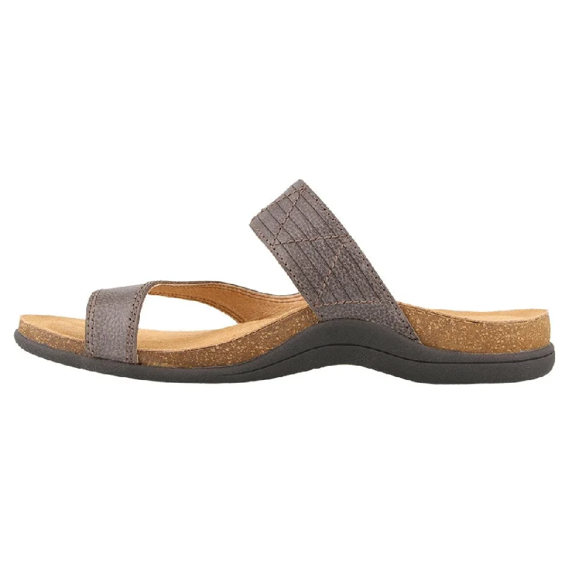 Taos Zone Dark Grey Leather Sandal (Women's)