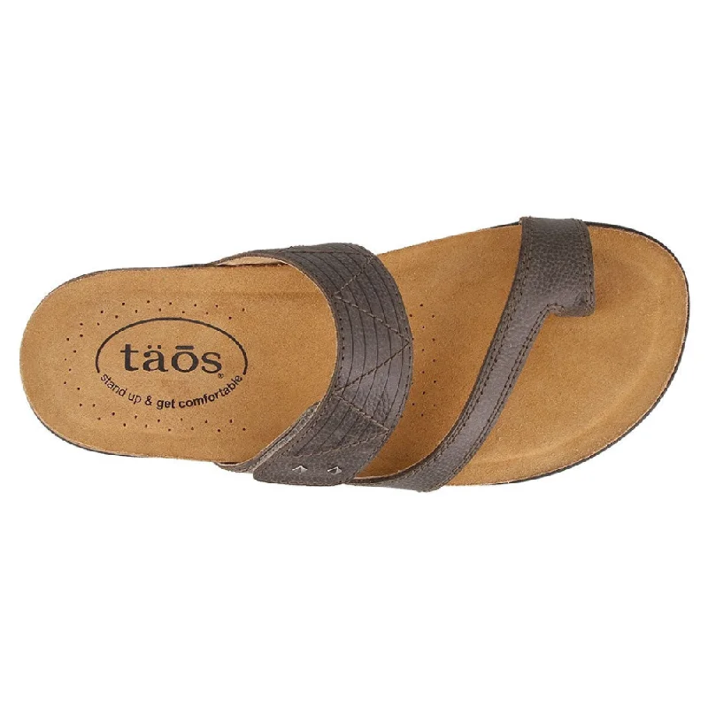 Taos Zone Dark Grey Leather Sandal (Women's)