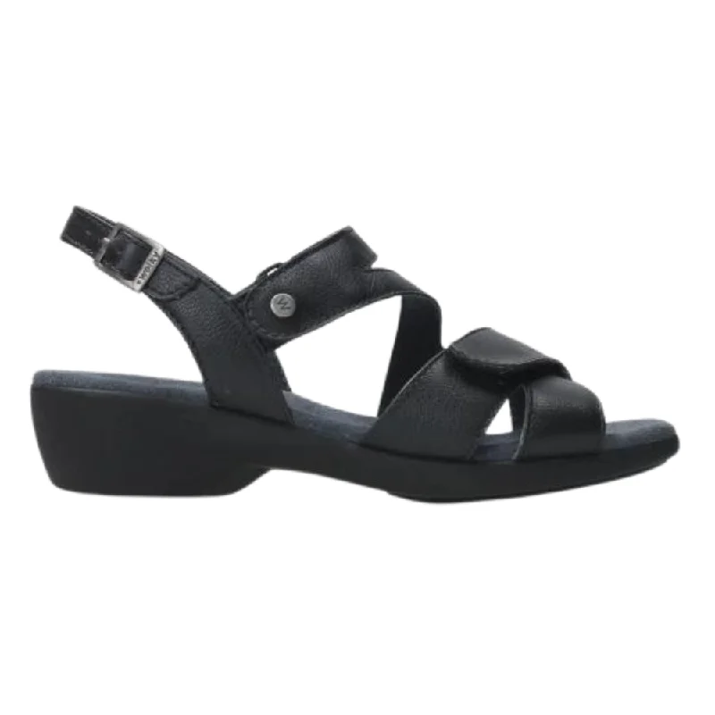 Wolky Fria Black Leather Sandal (Women's)