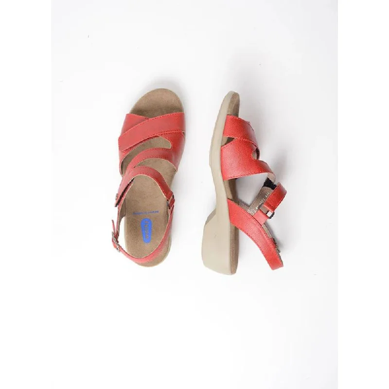 Wolky Fria Red Leather Sandal (Women's)