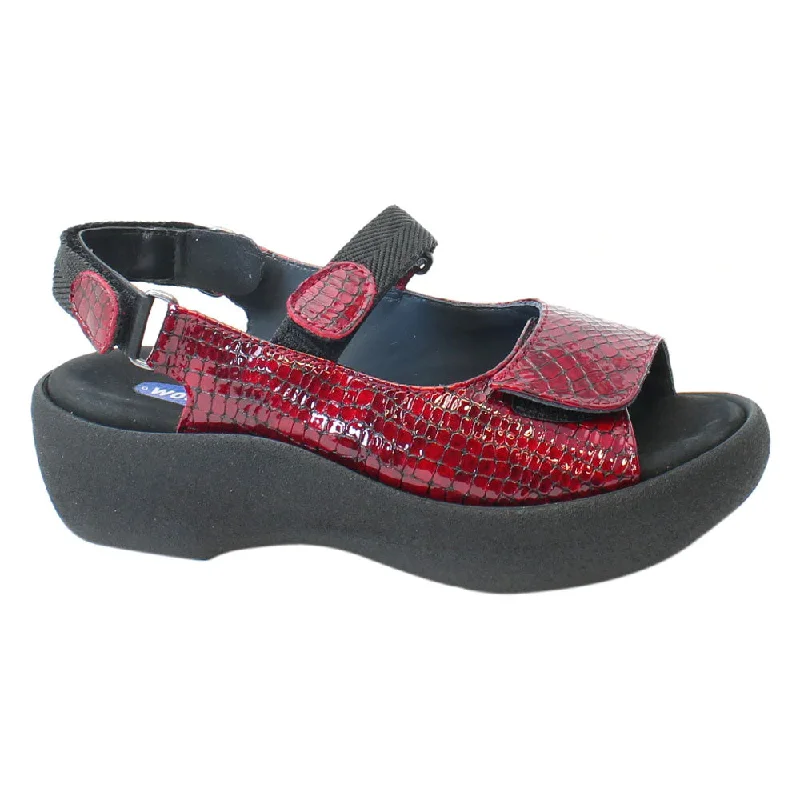 Wolky Jewel Sandal Red Croco Leather (Women's)