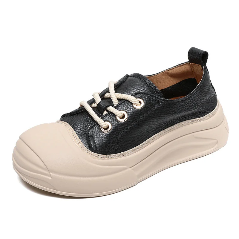 Women Minimalist Leather Flat Casual Shoes