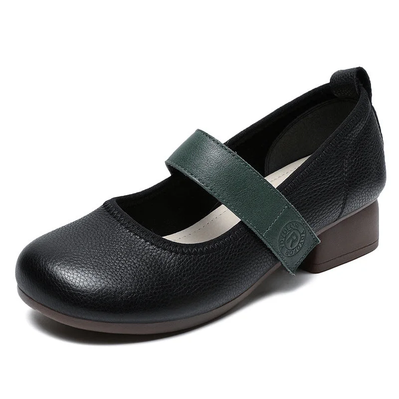 Women Soft Leather Casual Mary Jane Shoes