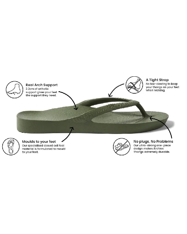 Archies Arch Support Jandals - Khaki