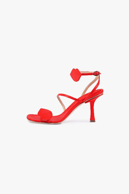 Beta Kiss Round Toe Sandal With Lip Red