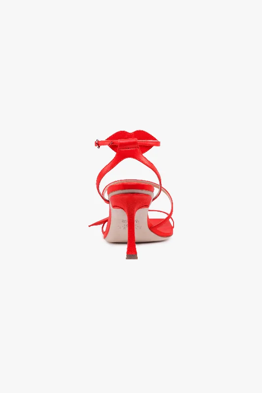 Beta Kiss Round Toe Sandal With Lip Red