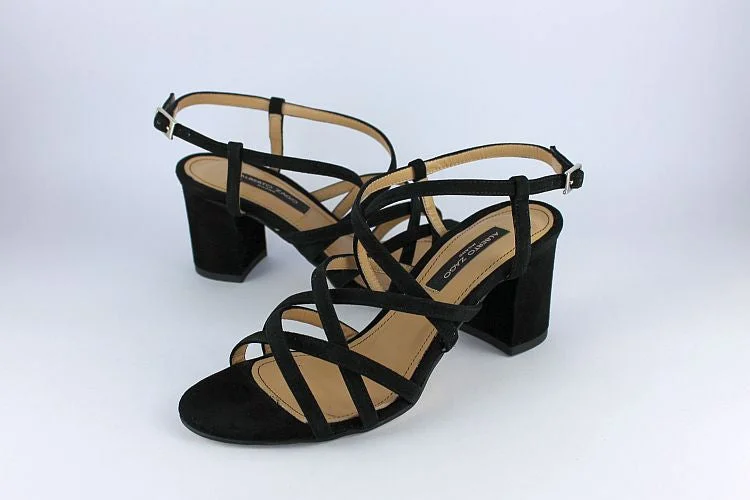 Black Suede Strappy Sandal