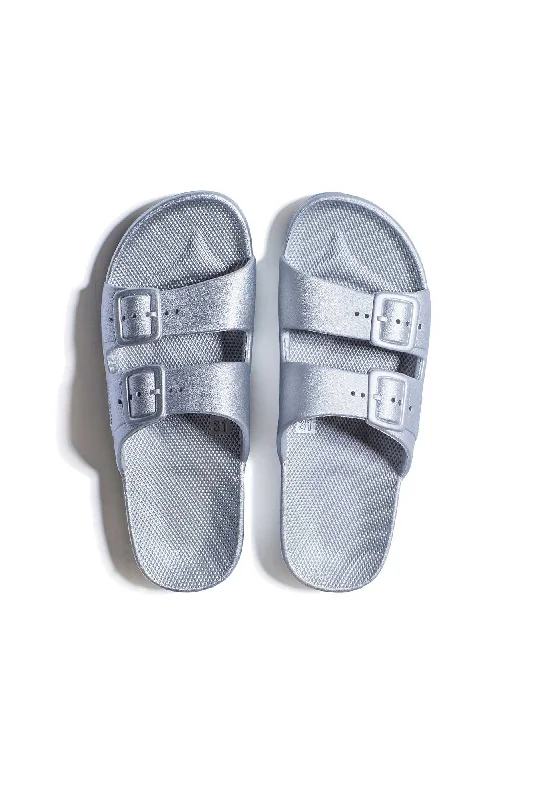 Carter Silver Vegan Slides