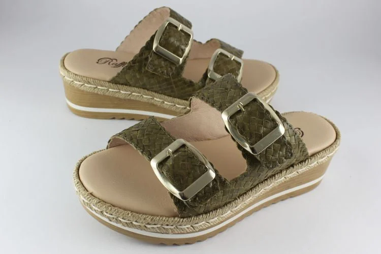 Khaki Double Strap Mule