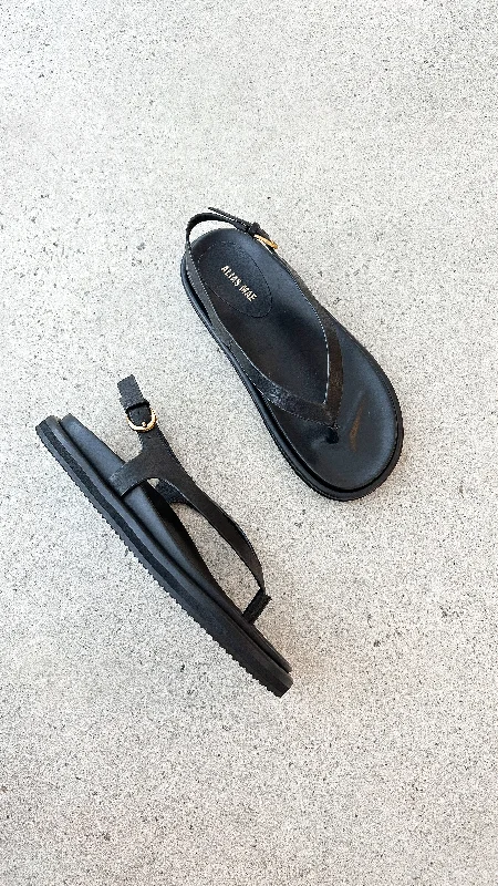 Daisy Slide - Black Leather