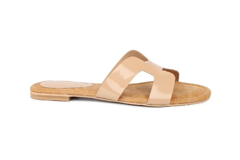 Women Beige Slides Sandals