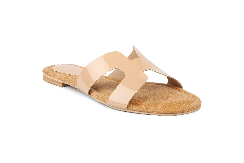 Women Beige Slides Sandals