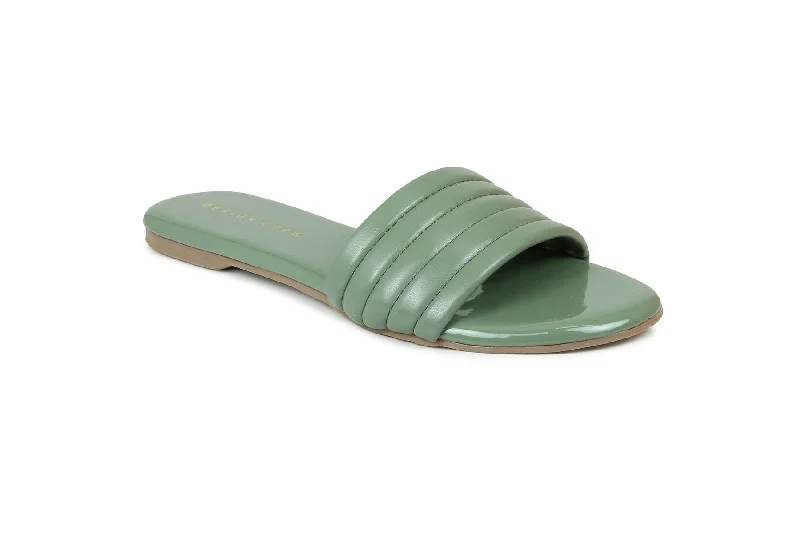 Women Green Slides Flats