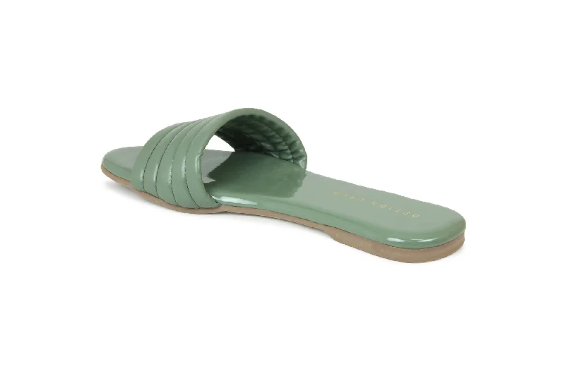 Women Green Slides Flats