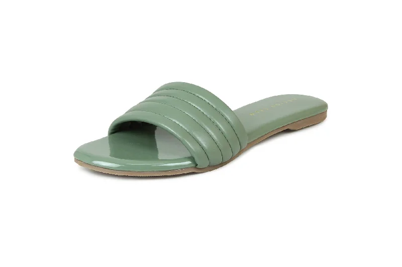 Women Green Slides Flats