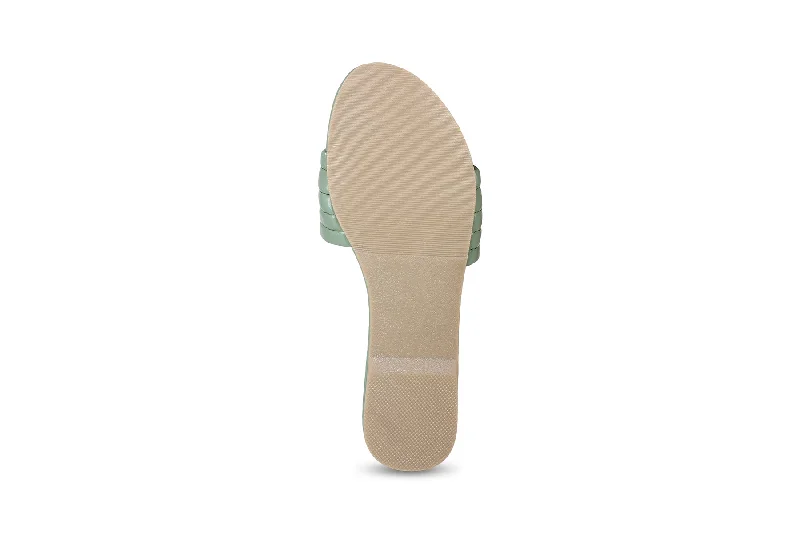 Women Green Slides Flats