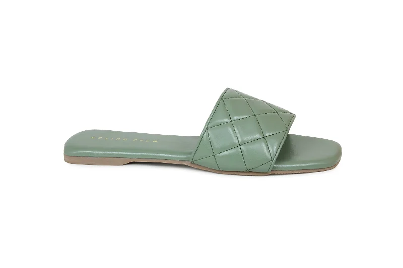 Women Green Slides Flats