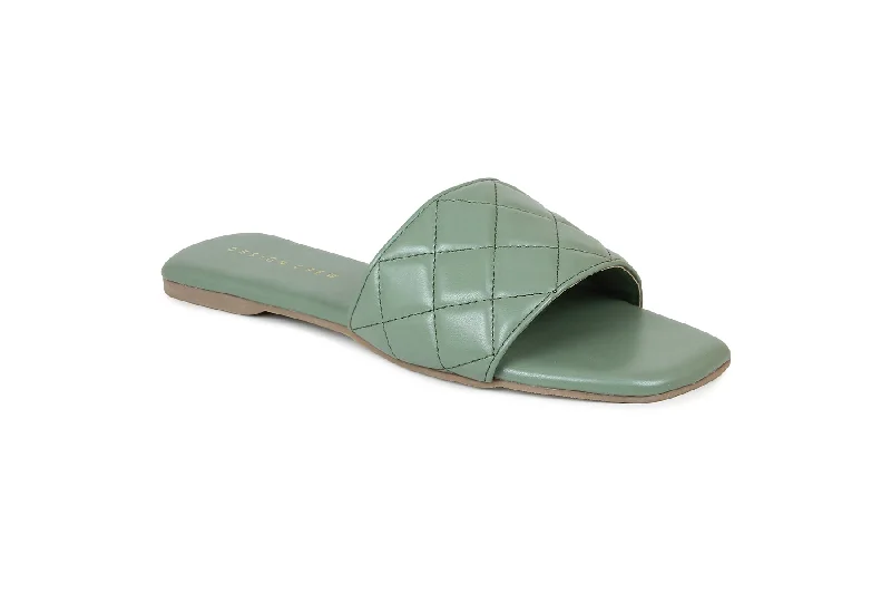 Women Green Slides Flats