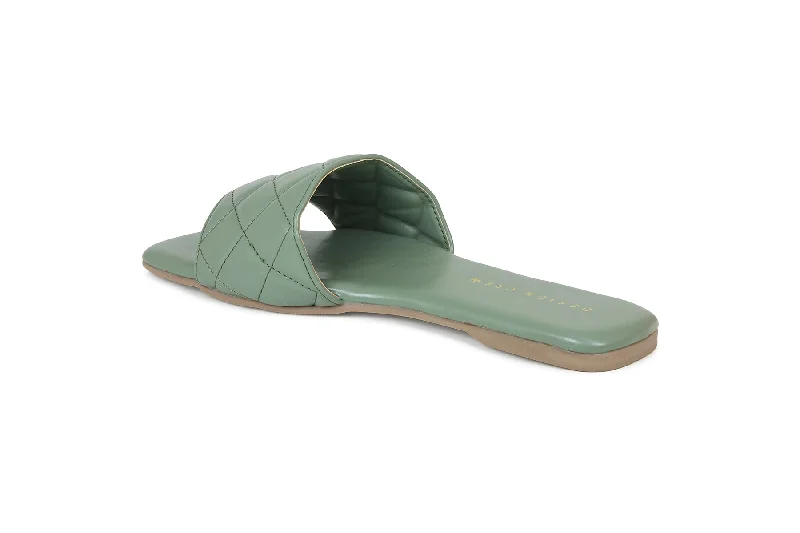 Women Green Slides Flats