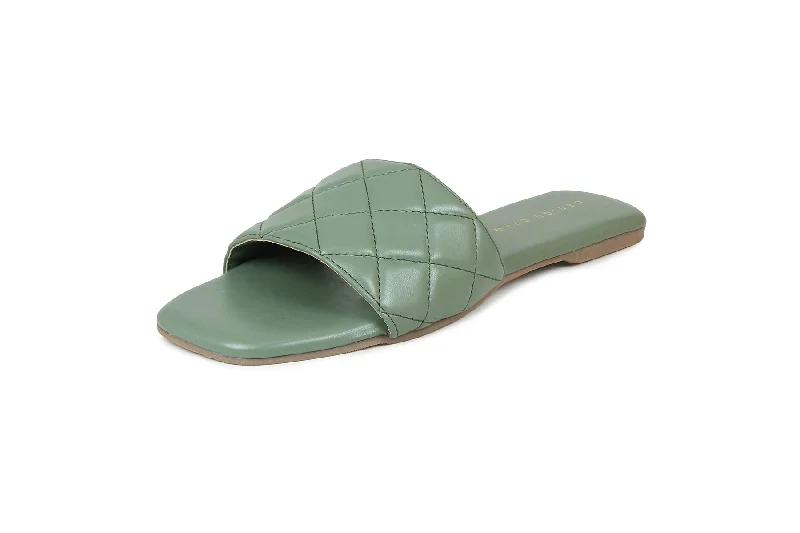 Women Green Slides Flats