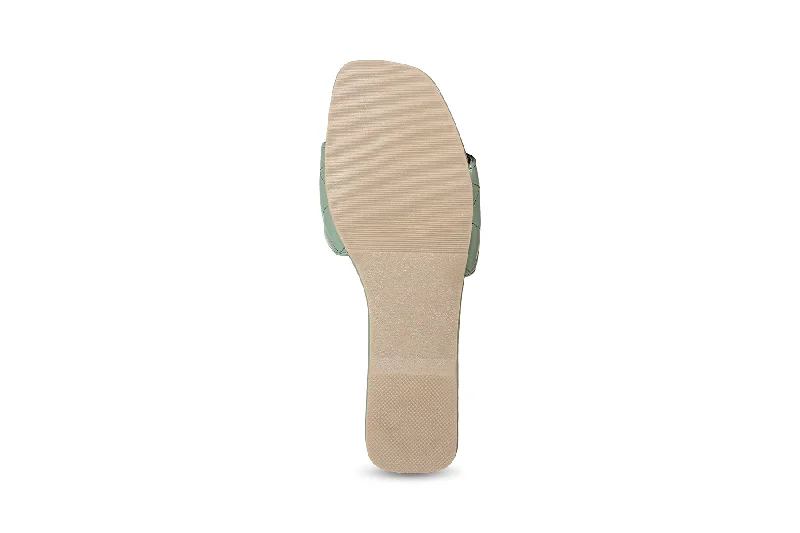 Women Green Slides Flats