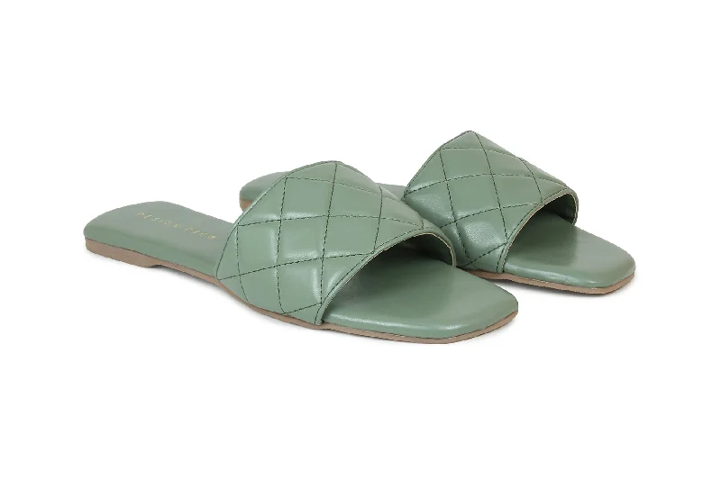 Women Green Slides Flats