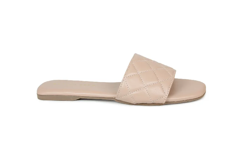 Women Peach Slides Flats