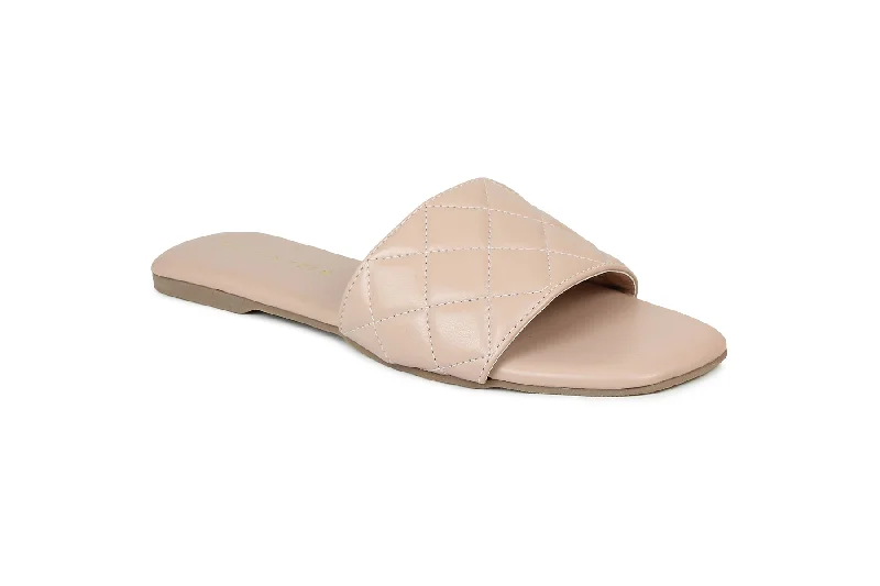 Women Peach Slides Flats