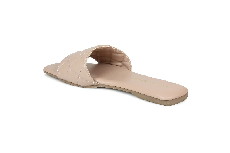 Women Peach Slides Flats