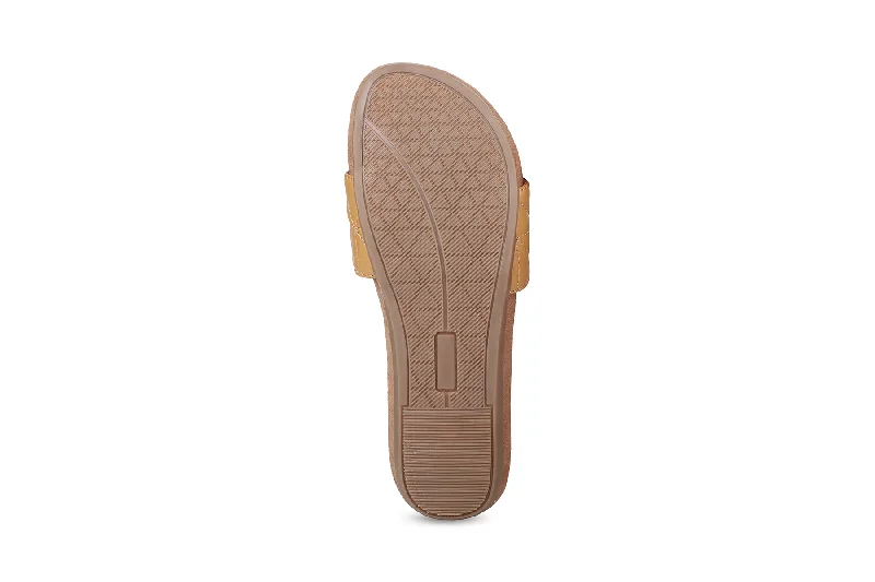 Women Beige Slides Flats