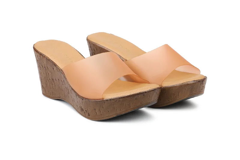 Women Orange Slides Sandals