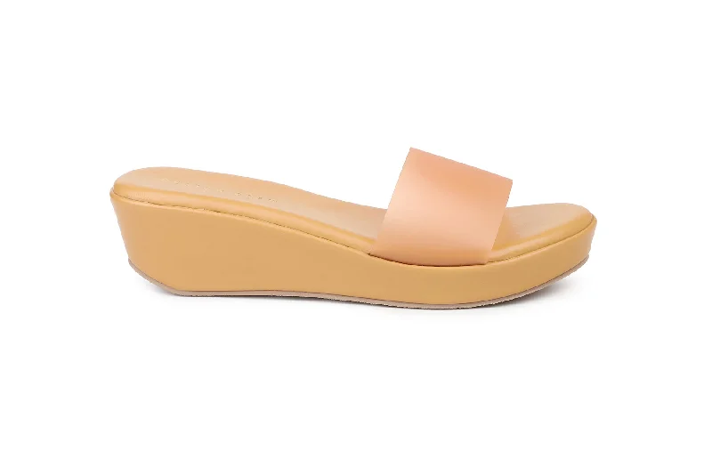 Women Orange Slides Sandals