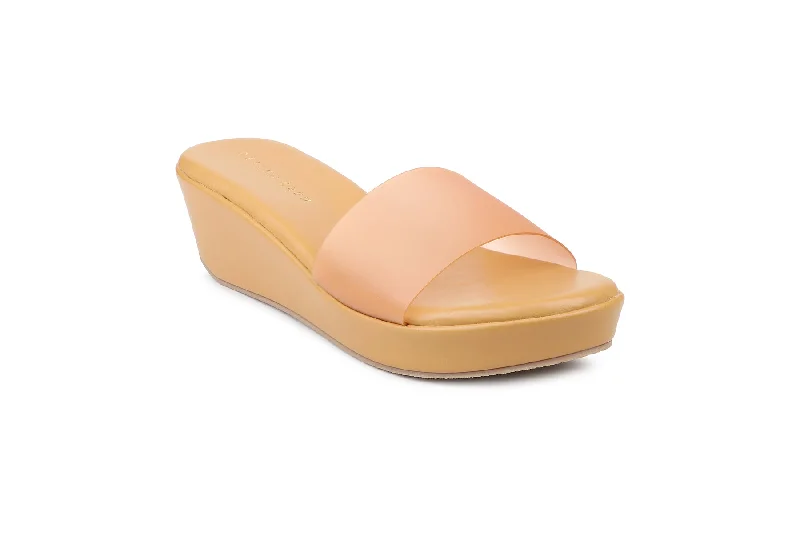 Women Orange Slides Sandals