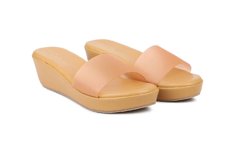 Women Orange Slides Sandals