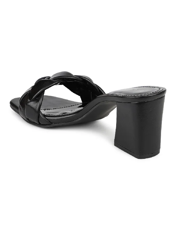 Women Black Slides Sandals