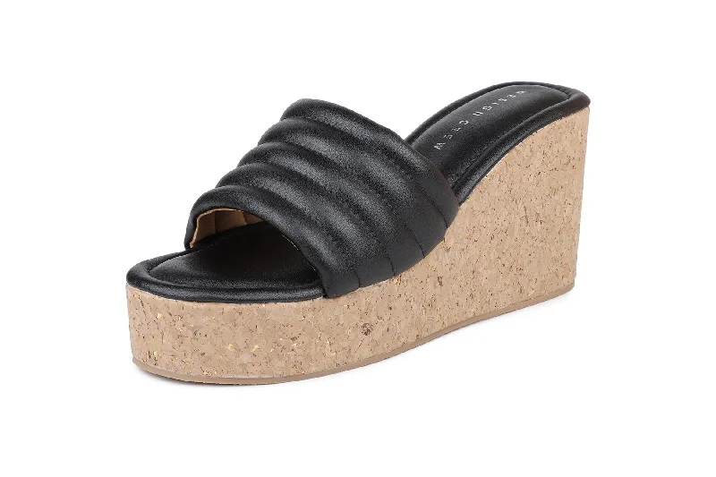 Women Black Slides Flats