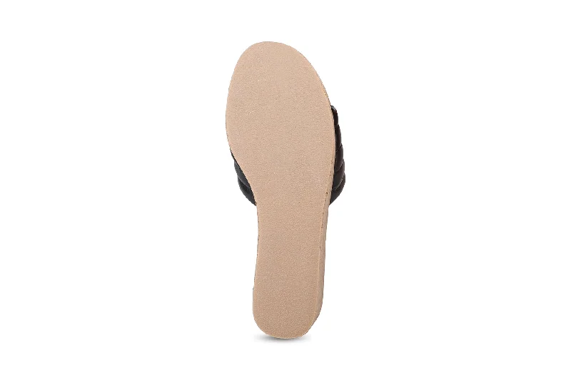 Women Black Slides Flats