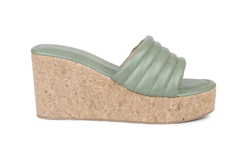 Women Green Slides Flats