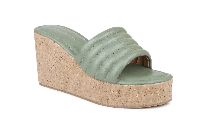 Women Green Slides Flats