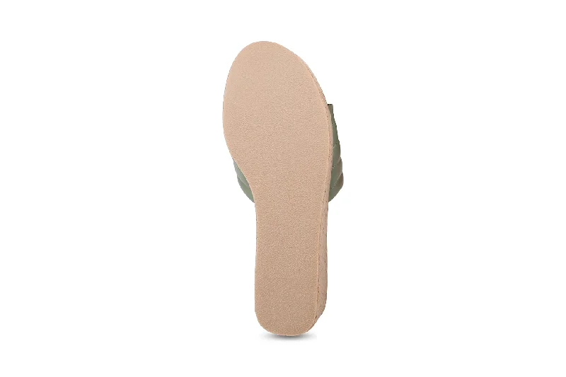 Women Green Slides Flats