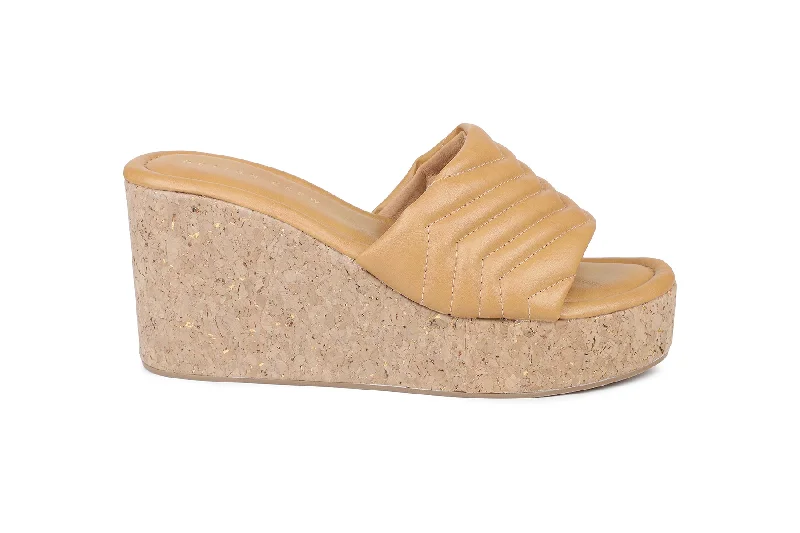 Women Beige Slides Flats