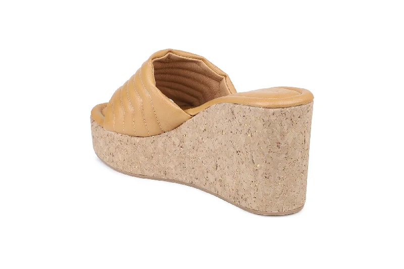 Women Beige Slides Flats