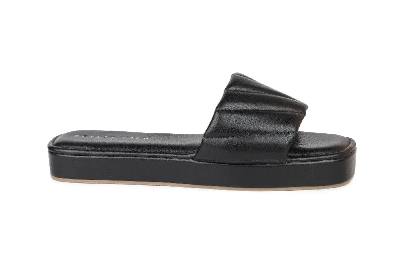 Women Black Slides Flats